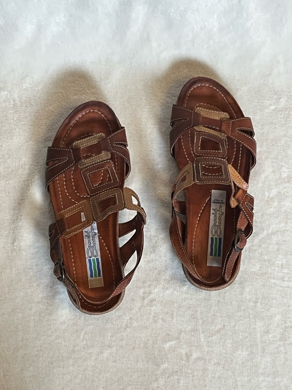 Arnold Churgin Designer Ladies Brown Leather Sandals